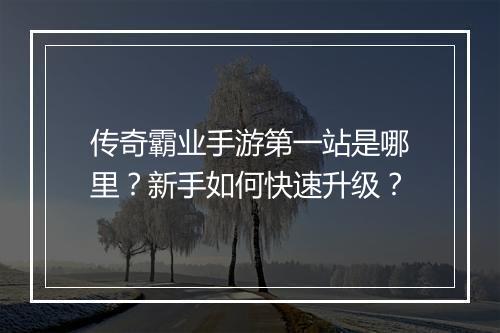 传奇霸业手游第一站是哪里？新手如何快速升级？