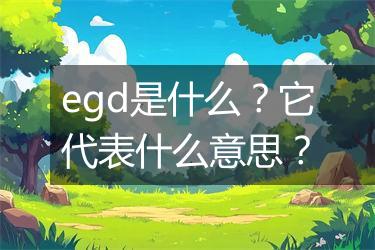 egd是什么？它代表什么意思？