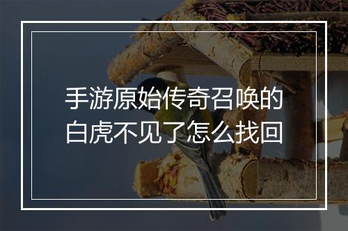 手游原始传奇召唤的白虎不见了怎么找回