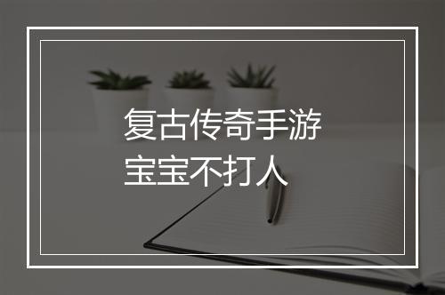 复古传奇手游宝宝不打人