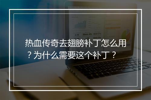 热血传奇去翅膀补丁怎么用？为什么需要这个补丁？