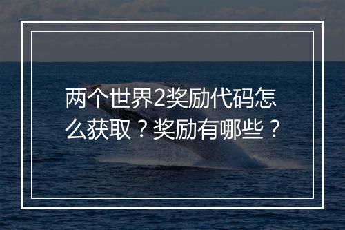 两个世界2奖励代码怎么获取？奖励有哪些？