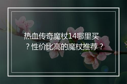 热血传奇魔杖14哪里买？性价比高的魔杖推荐？