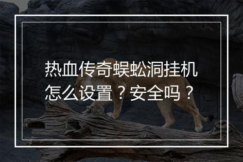 热血传奇蜈蚣洞挂机怎么设置？安全吗？