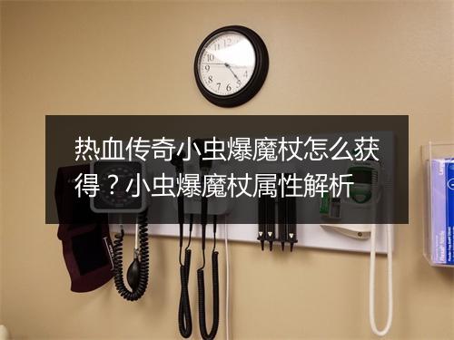 热血传奇小虫爆魔杖怎么获得？小虫爆魔杖属性解析