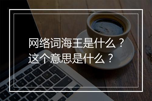 网络词海王是什么？这个意思是什么？