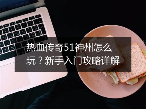 热血传奇51神州怎么玩？新手入门攻略详解