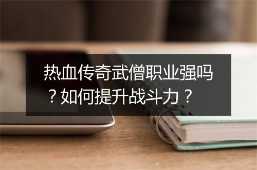 热血传奇武僧职业强吗？如何提升战斗力？