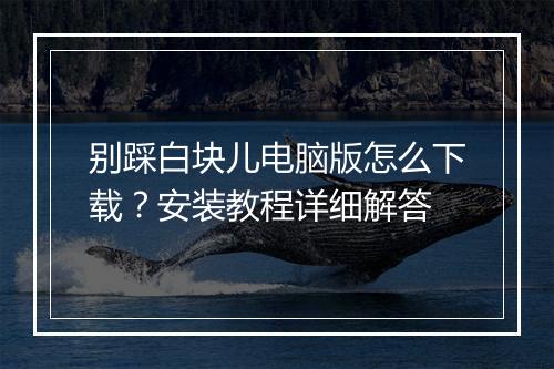 别踩白块儿电脑版怎么下载？安装教程详细解答