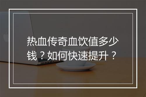 热血传奇血饮值多少钱？如何快速提升？