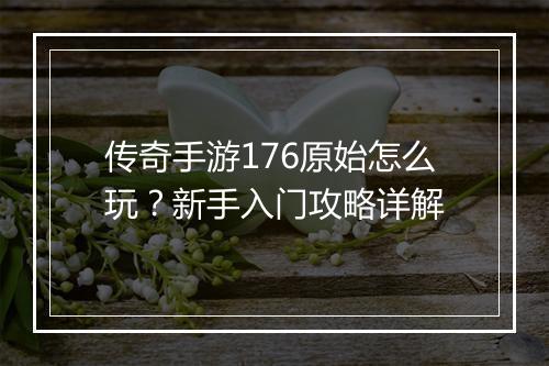 传奇手游176原始怎么玩？新手入门攻略详解