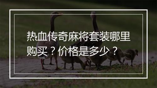 热血传奇麻将套装哪里购买？价格是多少？
