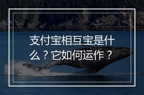 支付宝相互宝是什么？它如何运作？