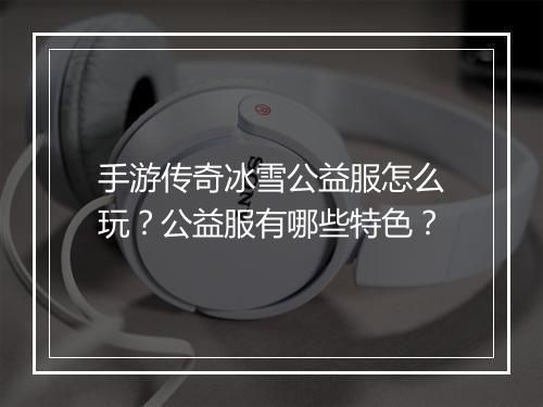 手游传奇冰雪公益服怎么玩？公益服有哪些特色？