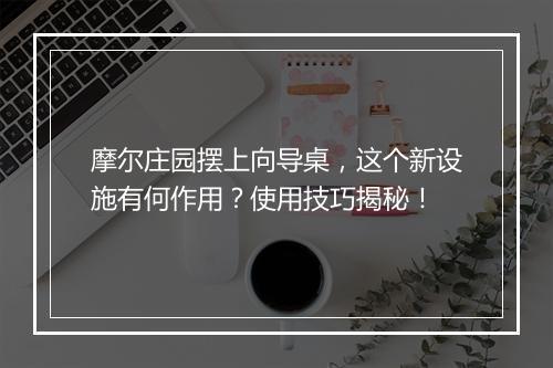 摩尔庄园摆上向导桌，这个新设施有何作用？使用技巧揭秘！