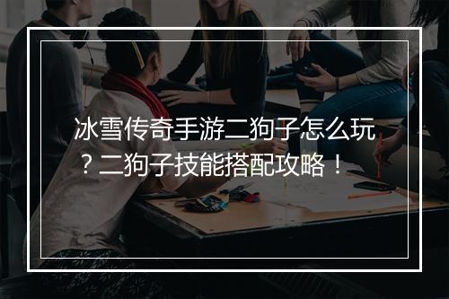 冰雪传奇手游二狗子怎么玩？二狗子技能搭配攻略！