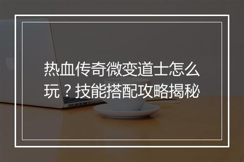 热血传奇微变道士怎么玩？技能搭配攻略揭秘