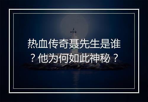 热血传奇聂先生是谁？他为何如此神秘？