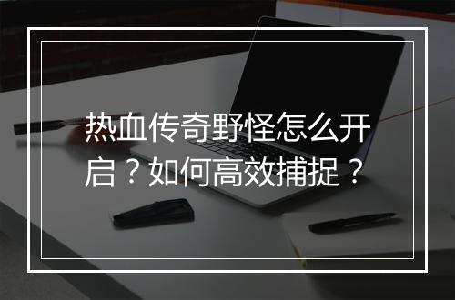 热血传奇野怪怎么开启？如何高效捕捉？