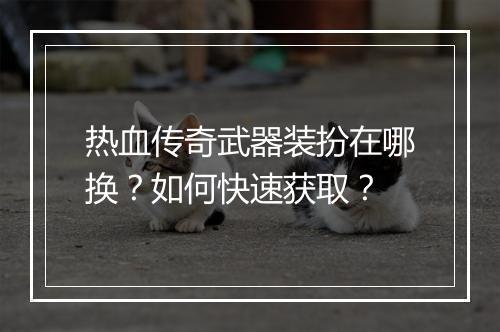 热血传奇武器装扮在哪换？如何快速获取？