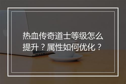 热血传奇道士等级怎么提升？属性如何优化？