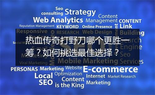 热血传奇打野刀哪个更胜一筹？如何挑选最佳选择？