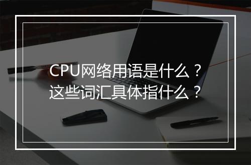 CPU网络用语是什么？这些词汇具体指什么？