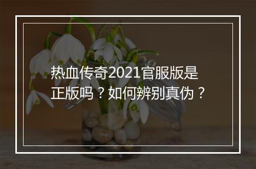 热血传奇2021官服版是正版吗？如何辨别真伪？