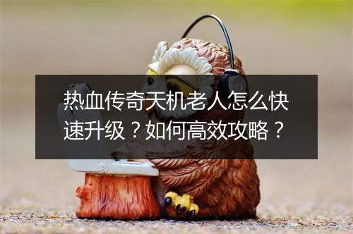 热血传奇天机老人怎么快速升级？如何高效攻略？
