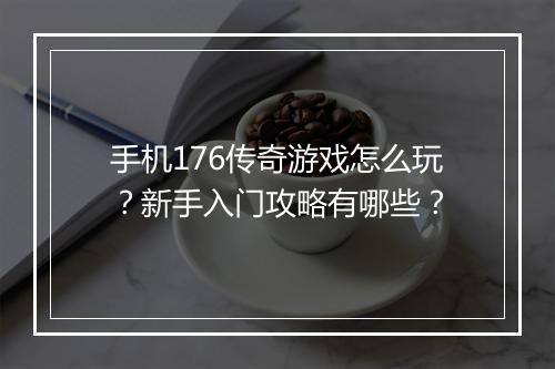 手机176传奇游戏怎么玩？新手入门攻略有哪些？