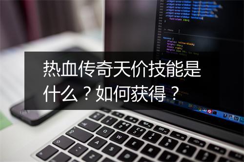 热血传奇天价技能是什么？如何获得？