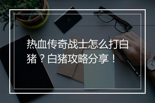 热血传奇战士怎么打白猪？白猪攻略分享！