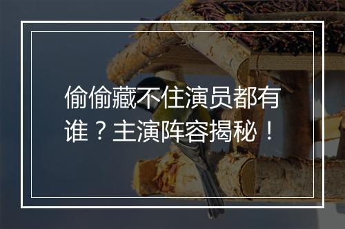 偷偷藏不住演员都有谁？主演阵容揭秘！