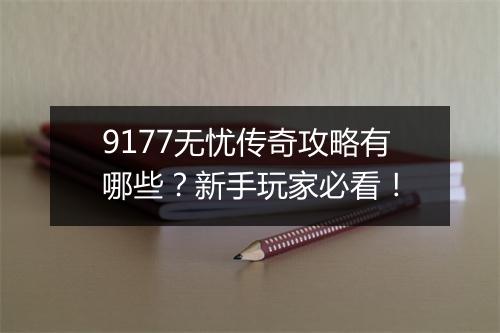 9177无忧传奇攻略有哪些？新手玩家必看！