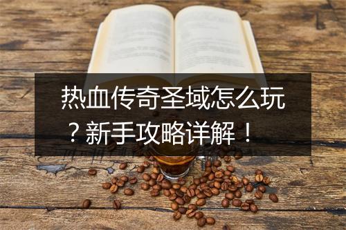 热血传奇圣域怎么玩？新手攻略详解！