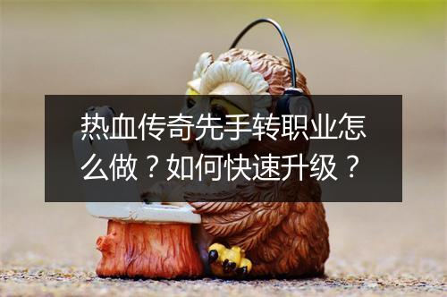 热血传奇先手转职业怎么做？如何快速升级？