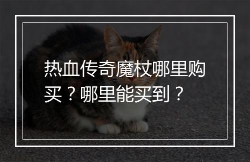 热血传奇魔杖哪里购买？哪里能买到？