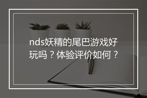 nds妖精的尾巴游戏好玩吗？体验评价如何？