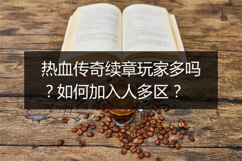 热血传奇续章玩家多吗？如何加入人多区？