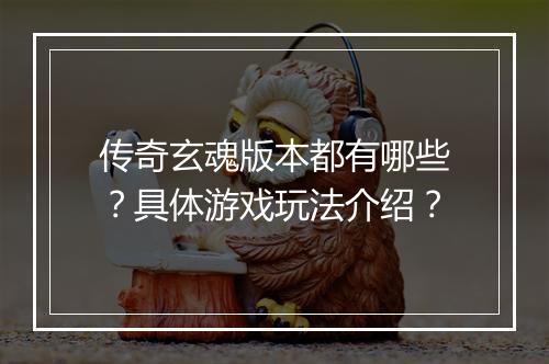 传奇玄魂版本都有哪些？具体游戏玩法介绍？