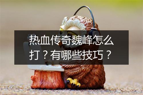 热血传奇魏峰怎么打？有哪些技巧？