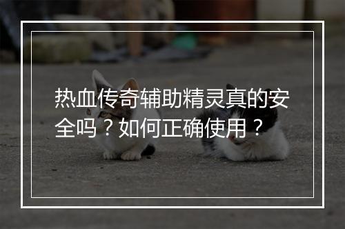 热血传奇辅助精灵真的安全吗？如何正确使用？