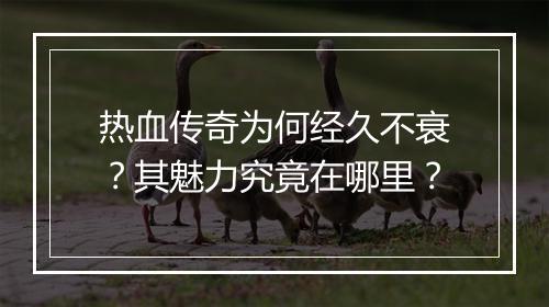 热血传奇为何经久不衰？其魅力究竟在哪里？