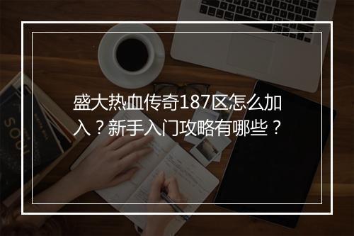 盛大热血传奇187区怎么加入？新手入门攻略有哪些？