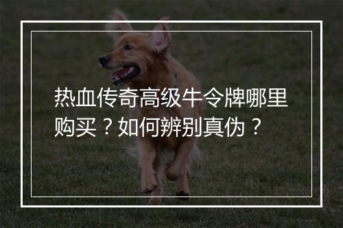 热血传奇高级牛令牌哪里购买？如何辨别真伪？