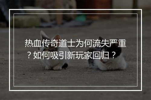 热血传奇道士为何流失严重？如何吸引新玩家回归？
