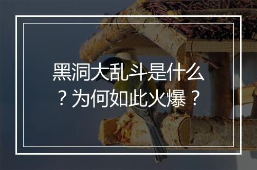 黑洞大乱斗是什么？为何如此火爆？