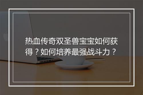 热血传奇双圣兽宝宝如何获得？如何培养最强战斗力？