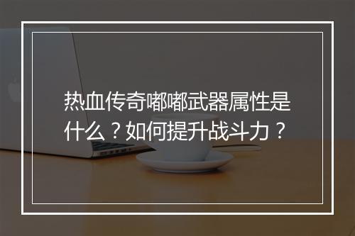 热血传奇嘟嘟武器属性是什么？如何提升战斗力？