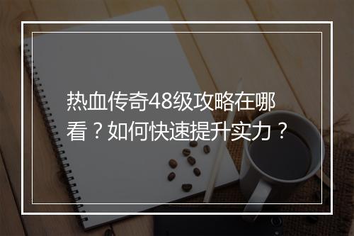 热血传奇48级攻略在哪看？如何快速提升实力？